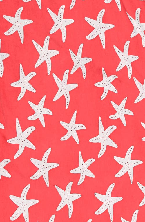 Shop Tom & Teddy Starfish Print Swim Trunks In Rose/blue