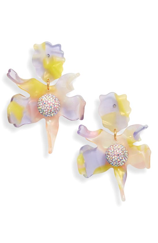 Shop Lele Sadoughi Crystal Lily Earrings In Apricot Ombre