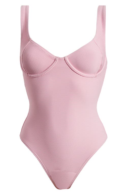 Shop Billabong Tanlines Emma Underwire One-piece Swimsuit In Pink Dream