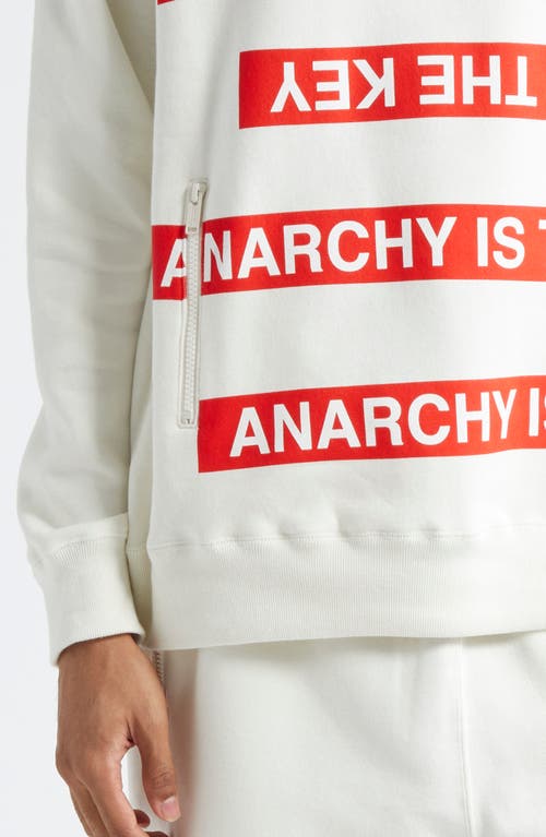 Undercover Anarchy Is The Key Cotton Fleece Sweatshirt In Off White