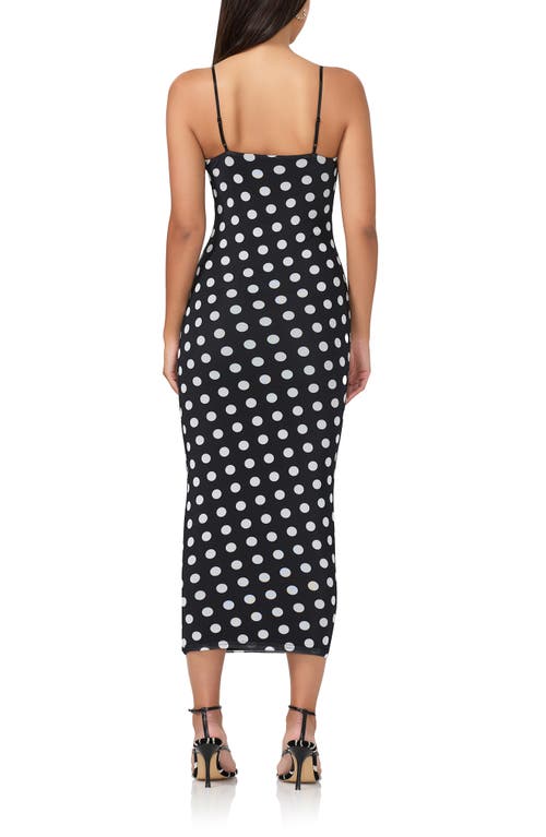 Shop Afrm Amina Mesh Midi Slipdress In Diagonal Dot