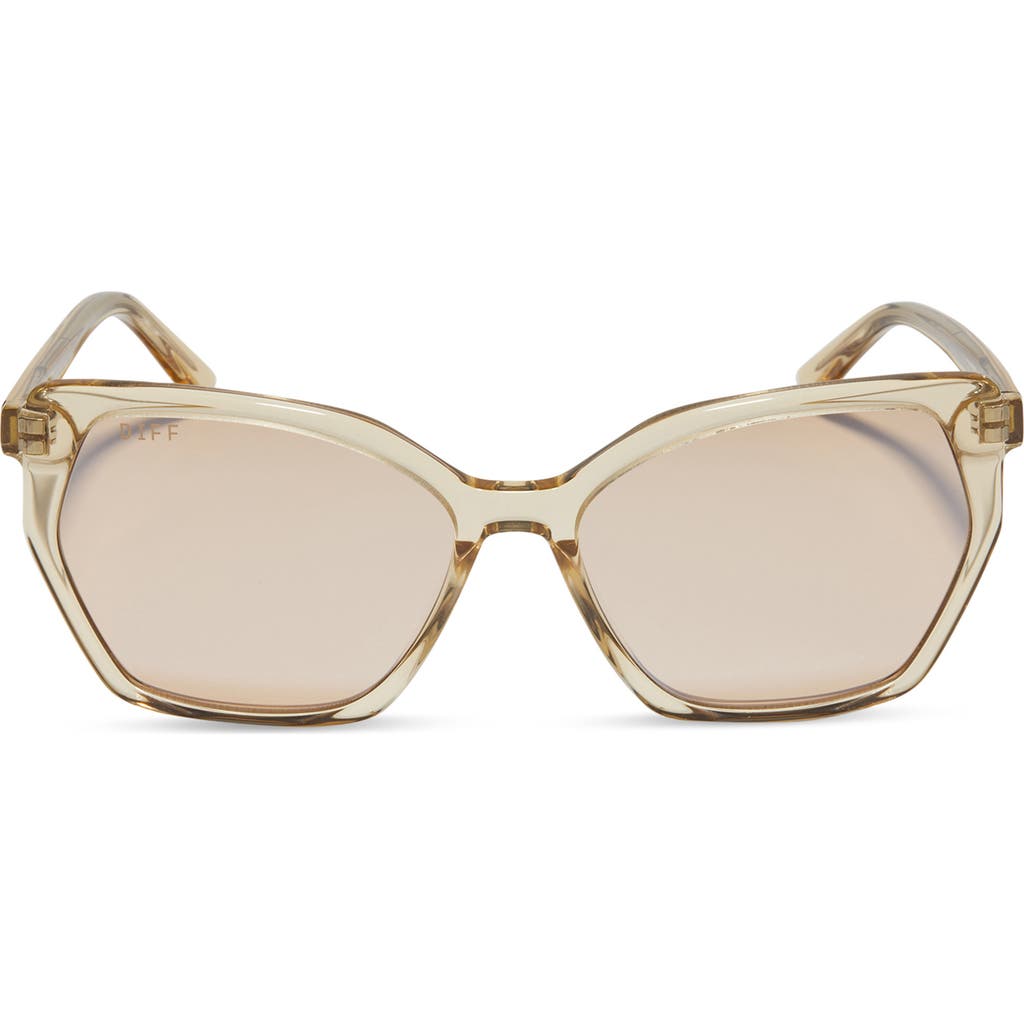 Diff Vera 55mm Geometric Sunglasses In Honey Crystal
