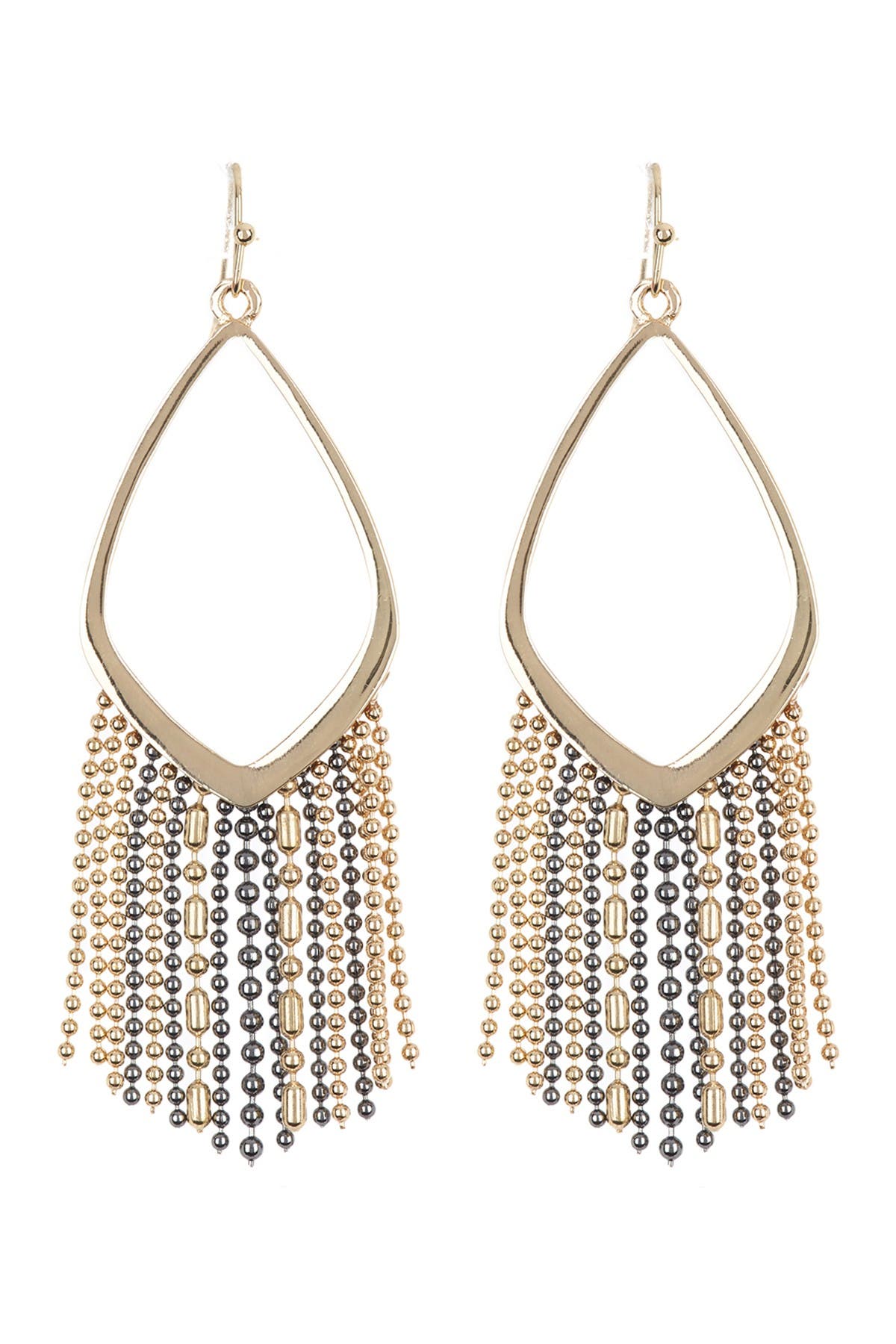 Jessica Simpson Fringe Drop Earrings In Gold-goldt