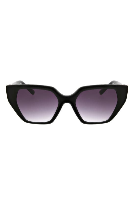Oscar De La Renta 51mm Square Cat Eye Sunglasses In Black