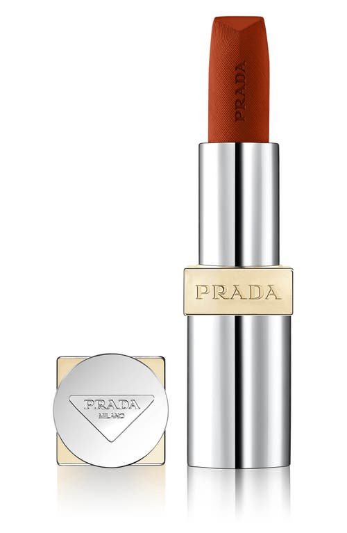 Prada Monochrome Hyper Matte Refillable Lipstick In O77 Arancio - Red Orange