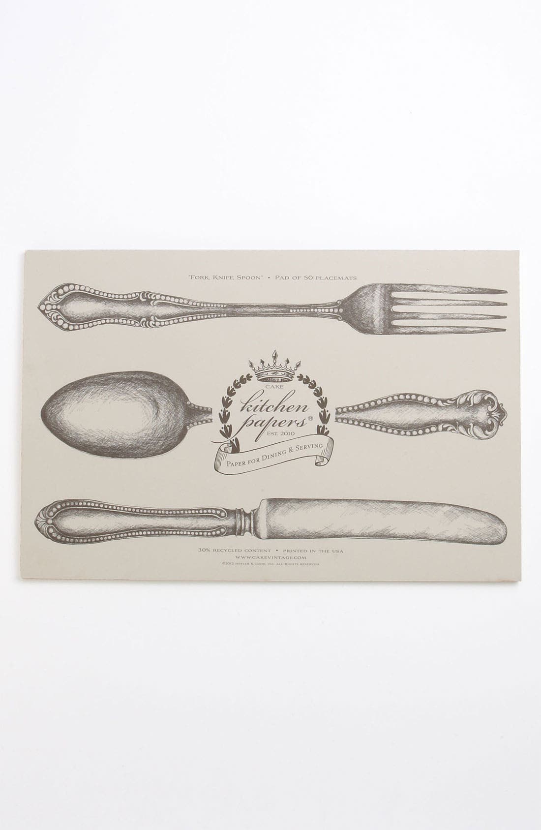 Kitchen Papers by Cake 'Fork, Knife, Spoon' Paper Placemat Pad Nordstrom
