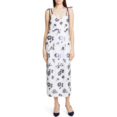 Self-Portrait Sequin Floral Midi Dress, Ivory