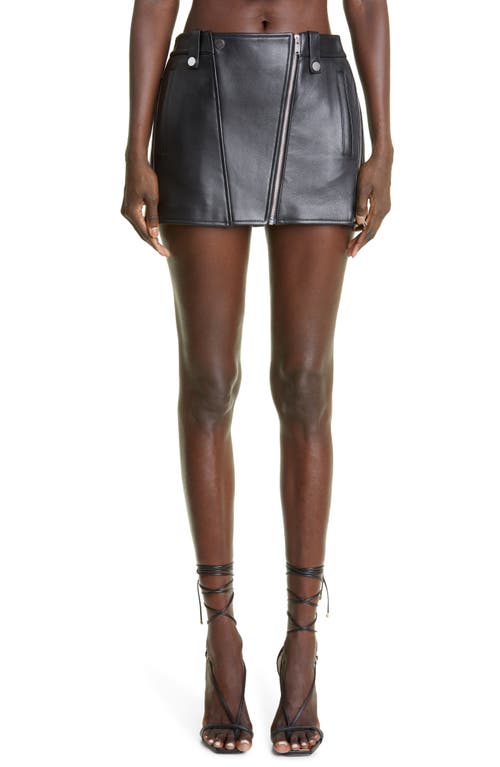 Dion Lee Leather Miniskirt in Black