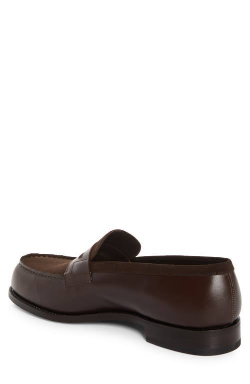 Shop Jm Weston Animation 180 Penny Loafer In Dark Brown