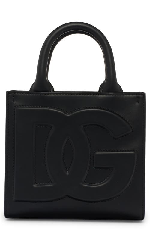Dolce & Gabbana Mini DG Logo Daily Leather Tote in Black at Nordstrom