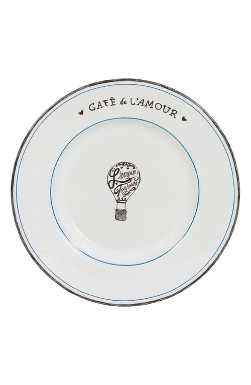 Juliska L'Amour Toujours Dinner Plate in Whitewash Black at Nordstrom