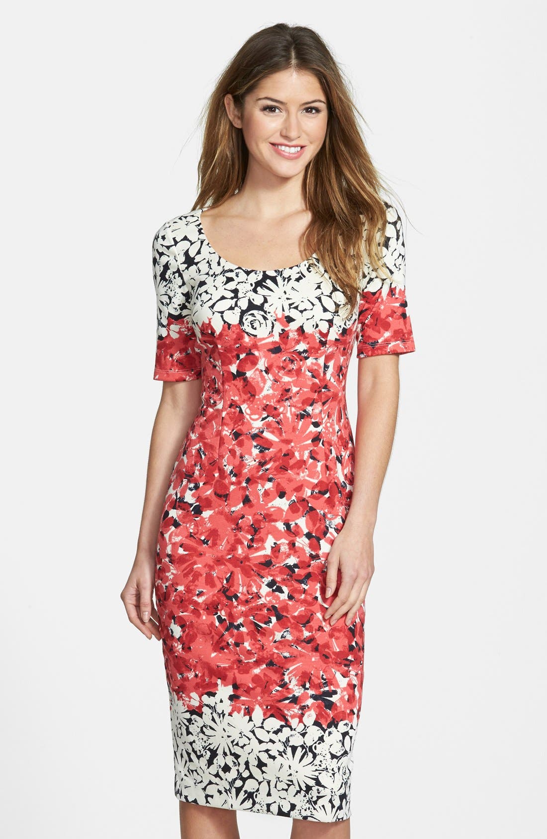 Maggy London Print Ponte Midi Dress (Regular & Petite) Nordstrom