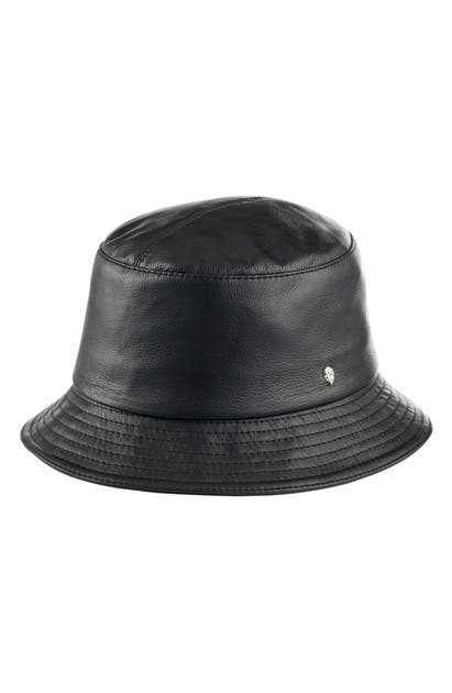 Helen Kaminski Leather Bucket Hat - Black | ModeSens