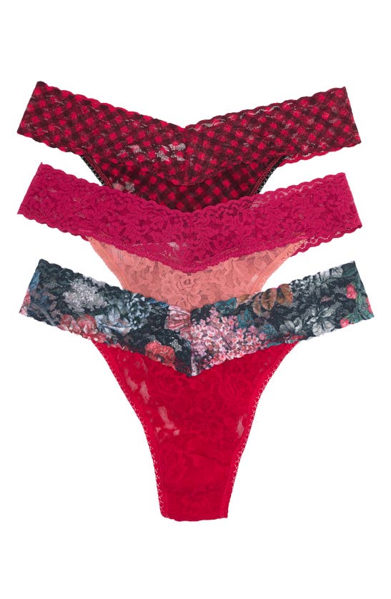 Hanky Panky Original Rise Lace Thongs In Check Me Out