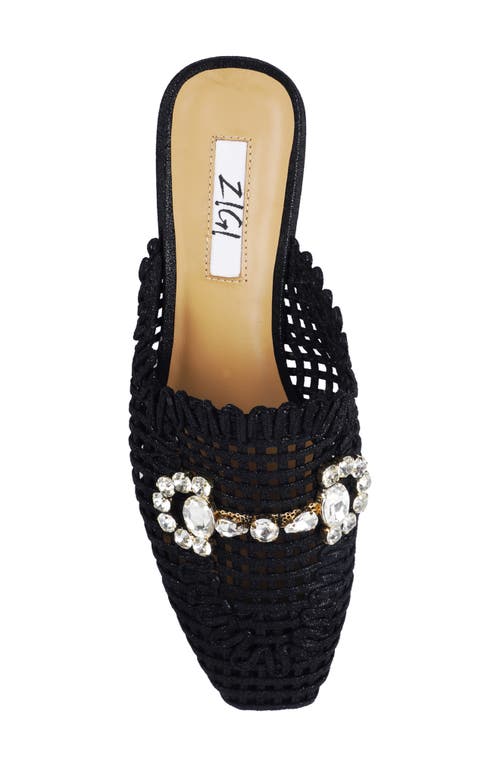 Shop Zigi Isabelle Crystal Bit Mule In Black