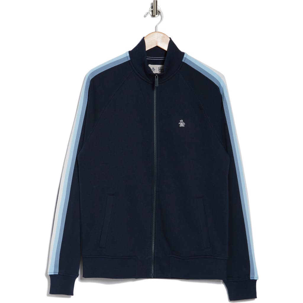 Original Penguin Stripe Track Jacket In Dark Sapphire