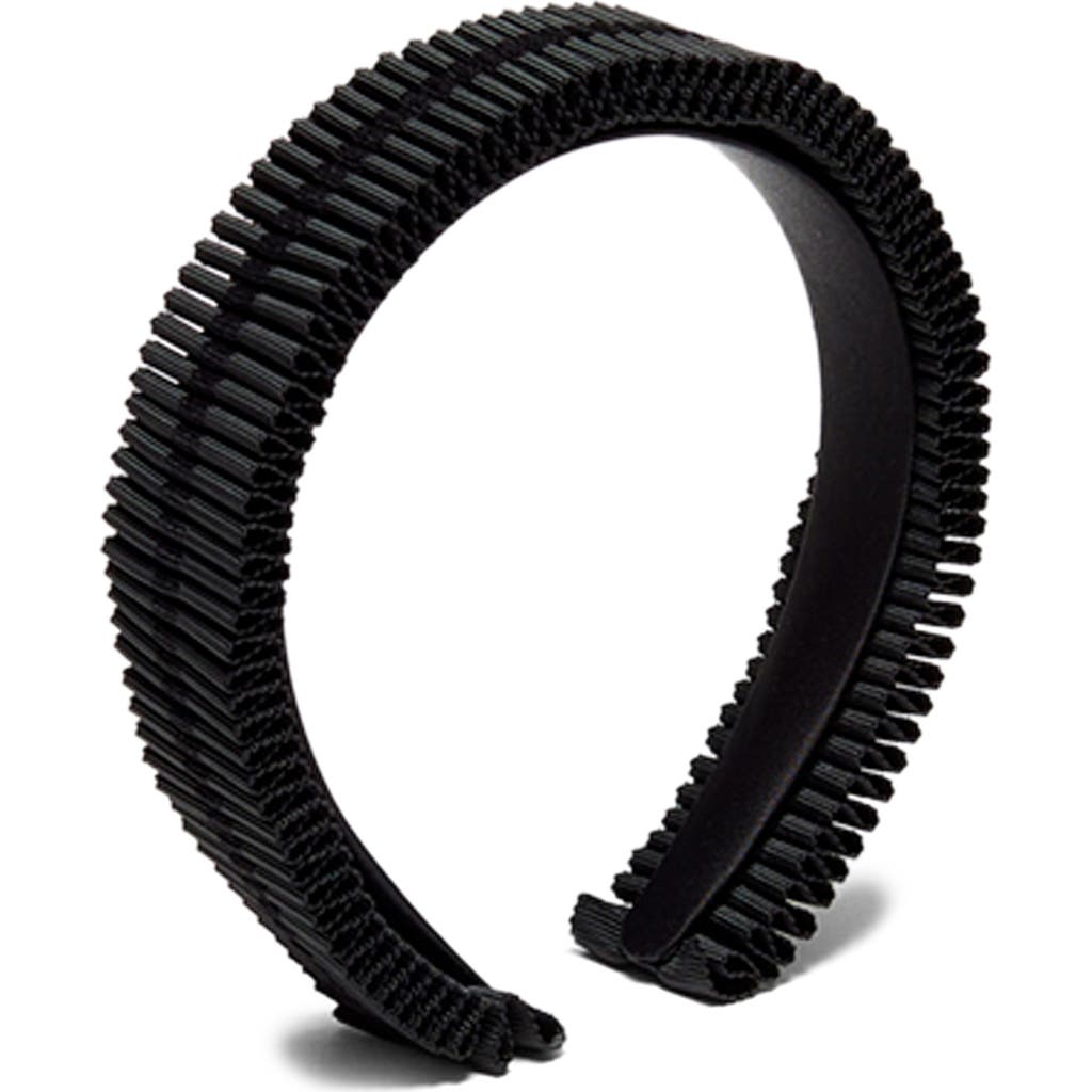 Eugenia Kim Elizabeth Pleated Ribbon Headband in Black