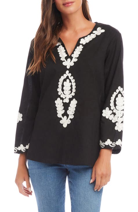 Embroidered Cotton Tunic Top