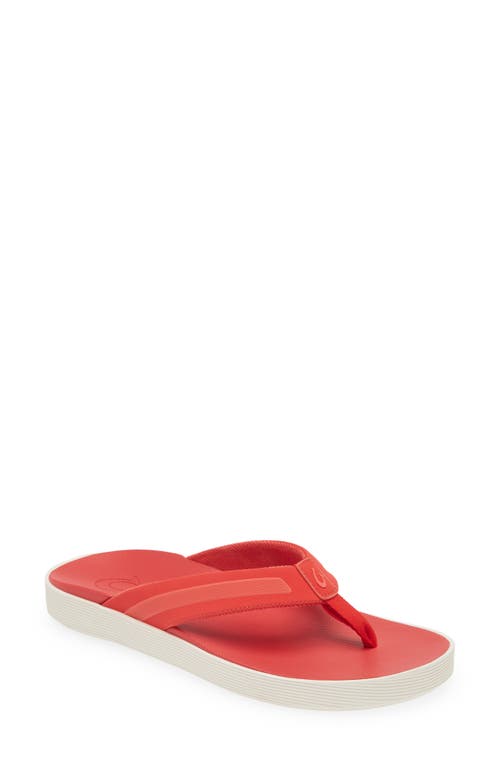 Shop Olukai Leeward Flip Flop In Red Lava/red Lava