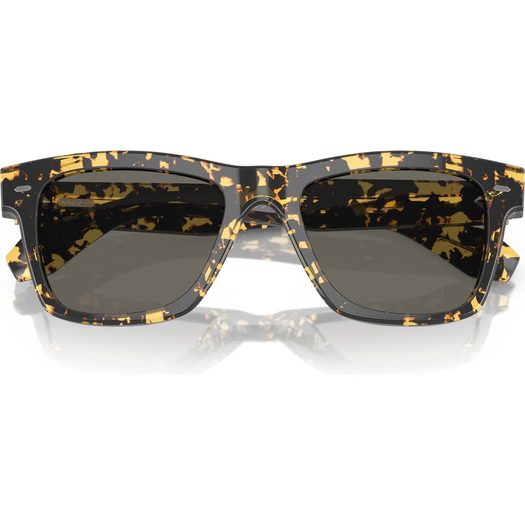 Oliver Peoples N.04 53mm Rectangular Sunglasses in Dark Tortoise 