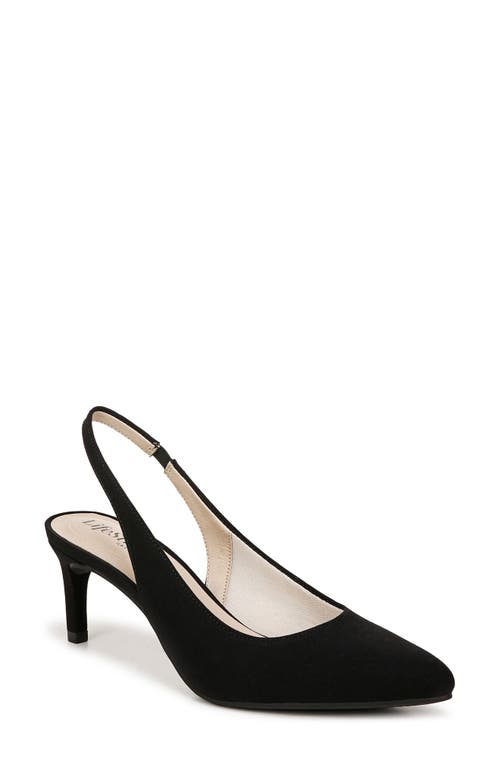 Shop Lifestride Annalise Slingback Pointed Toe Pump In Black Faux Suede