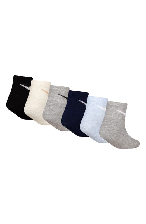 Nike Assorted 6-pack Cotton Blend Socks In Pale Ivory Heather