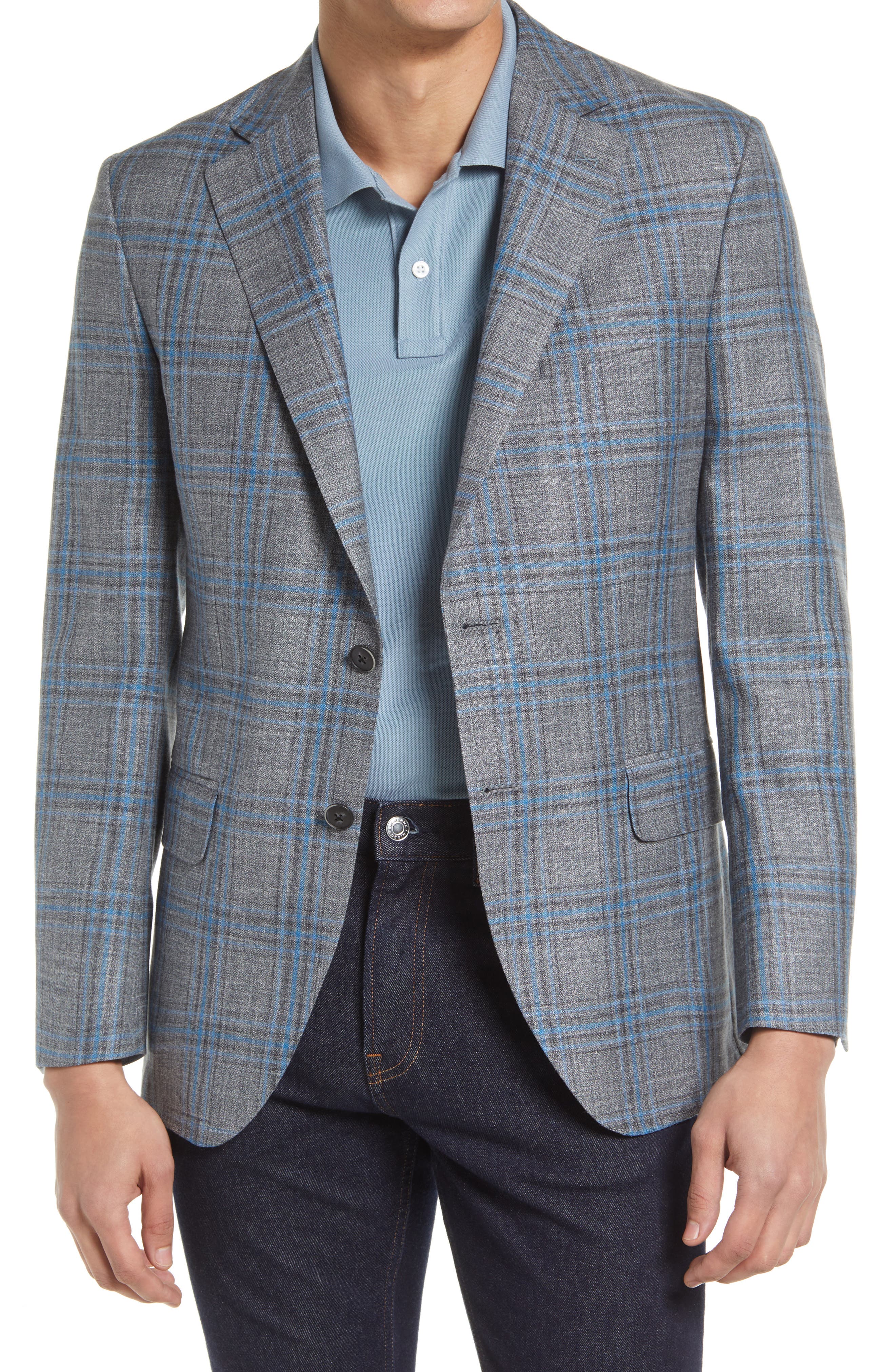 wool grey blazer mens