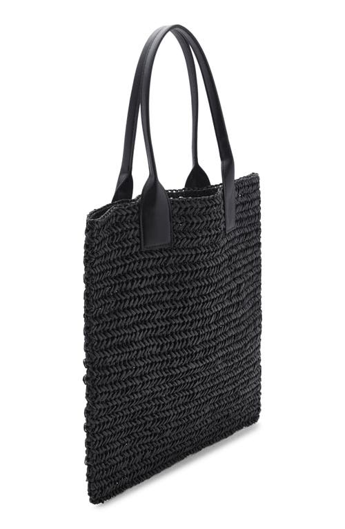 Shop Mango Braided Straw Shopper In Black