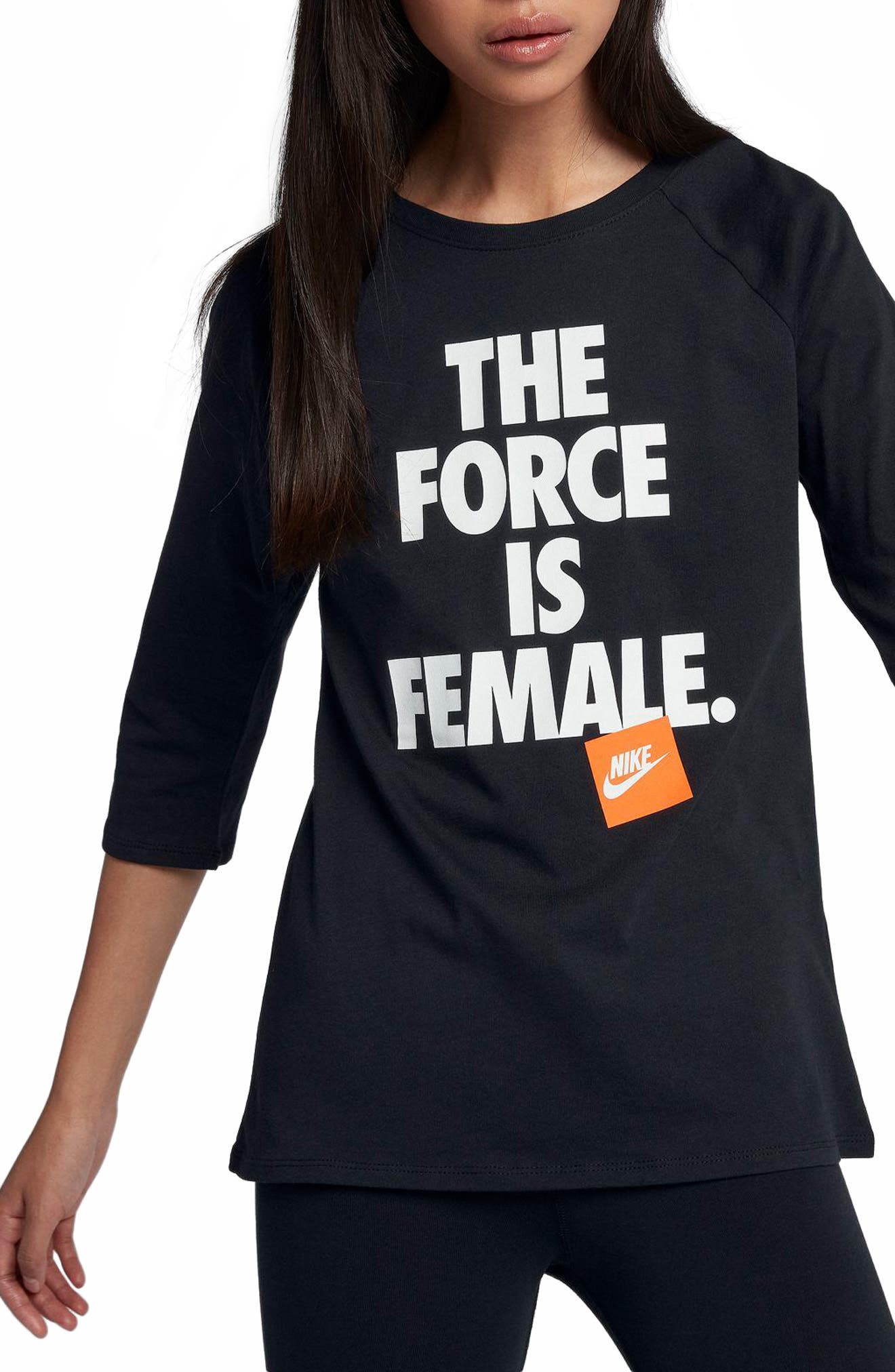 the force is female t shirt nike 