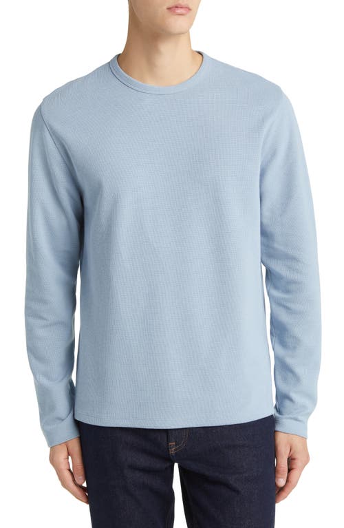 Vince Cotton Blend Waffle Knit Top In Blue