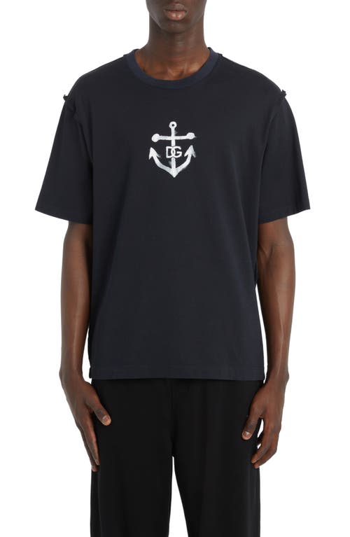 Dolce & Gabbana Marina Anchor Logo Cotton Graphic T-Shirt B0665 Blu Scurissimo 1 at Nordstrom, Us