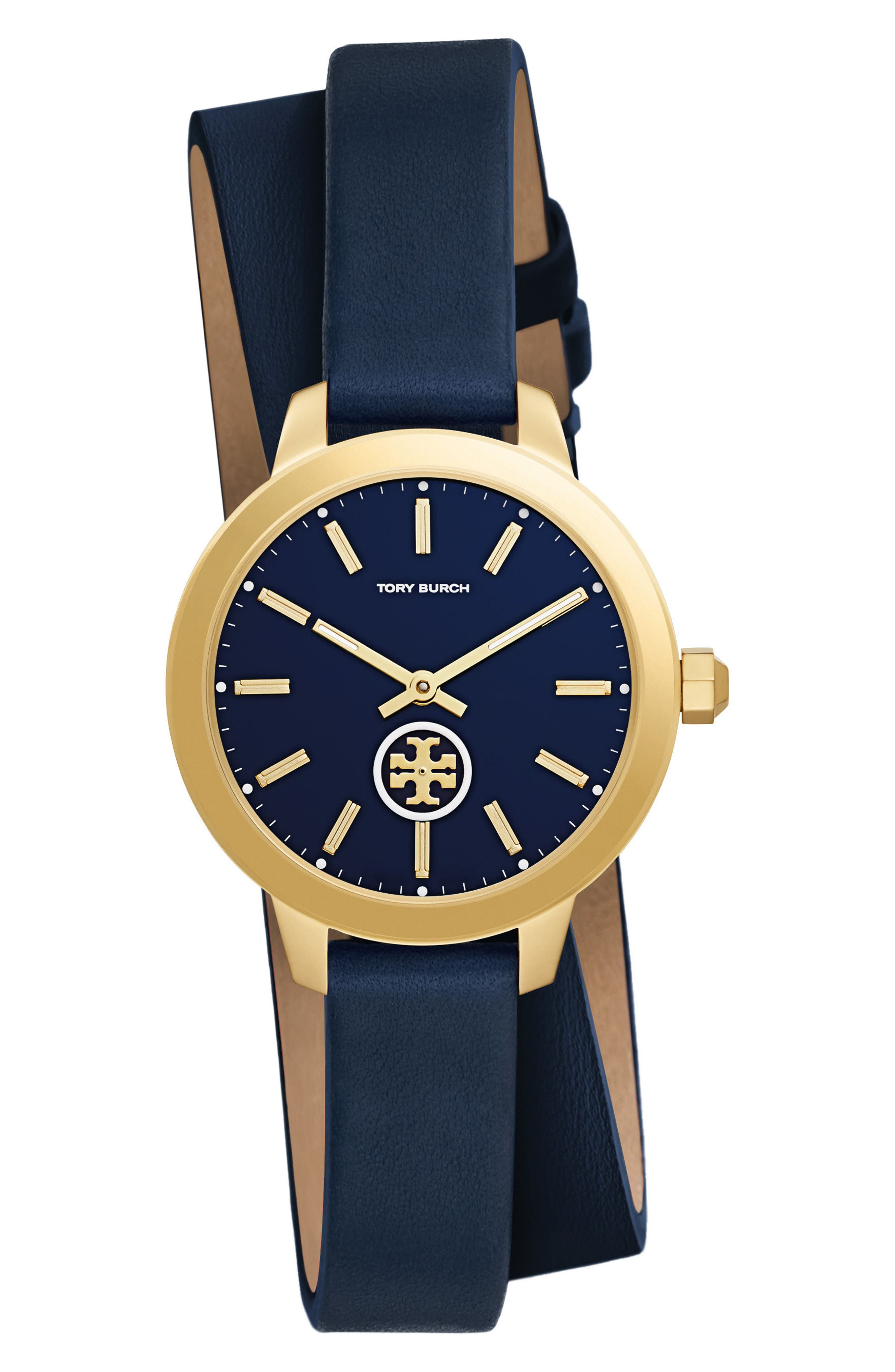 TORY BURCH,
                            Collins Double Wrap Leather Strap Watch, 32mm,
                            Main thumbnail 3, color,
                            400