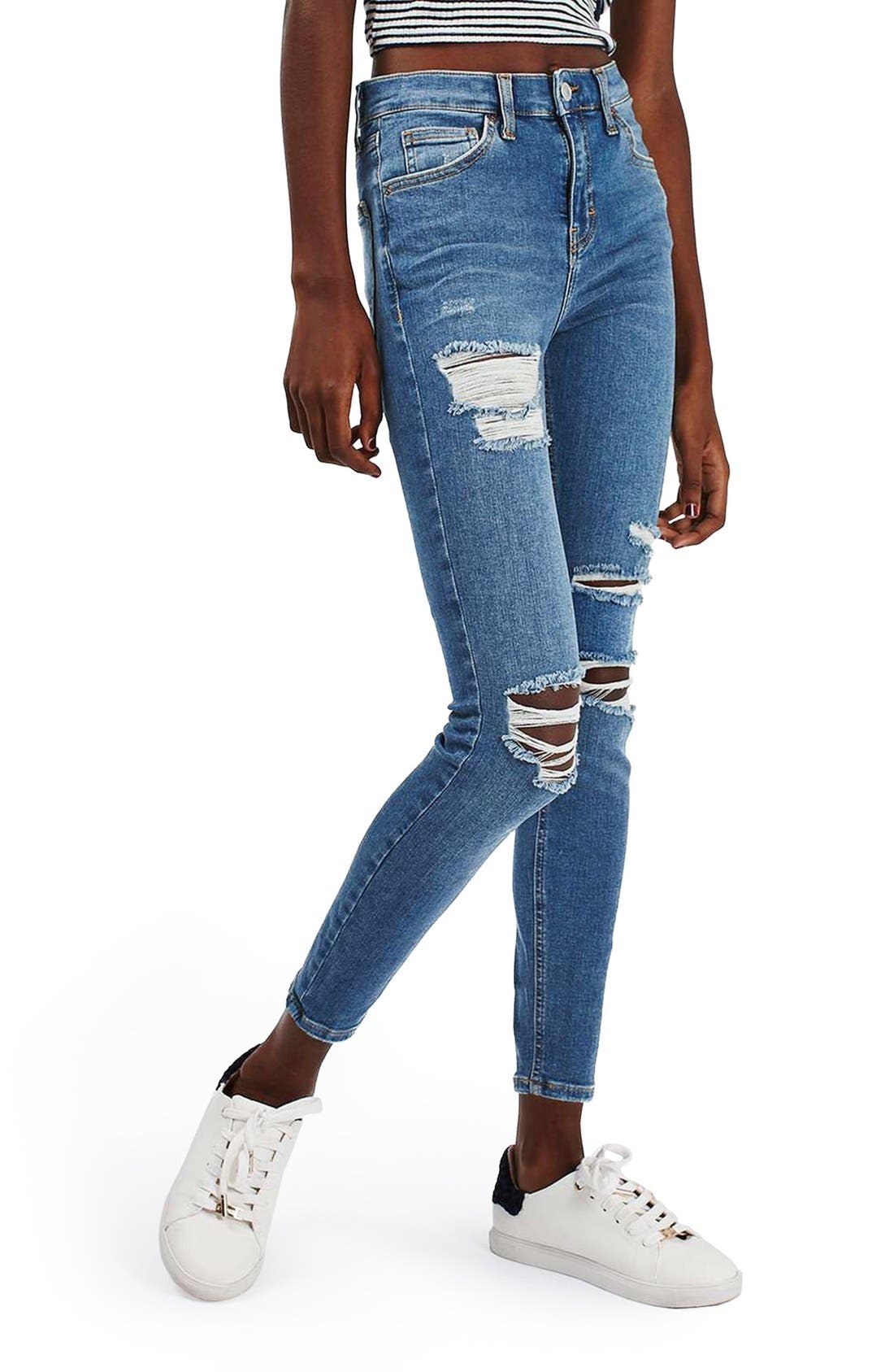 'Jamie' Ripped High Rise Ankle Skinny Jeans (Petite) Nordstrom