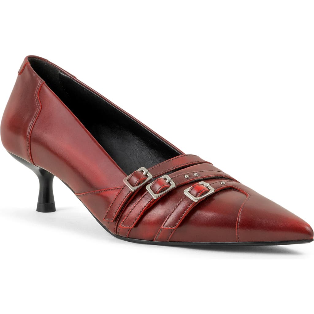 Vagabond Shoemakers Lykke Pointed Toe Kitten Heel Pump In Red
