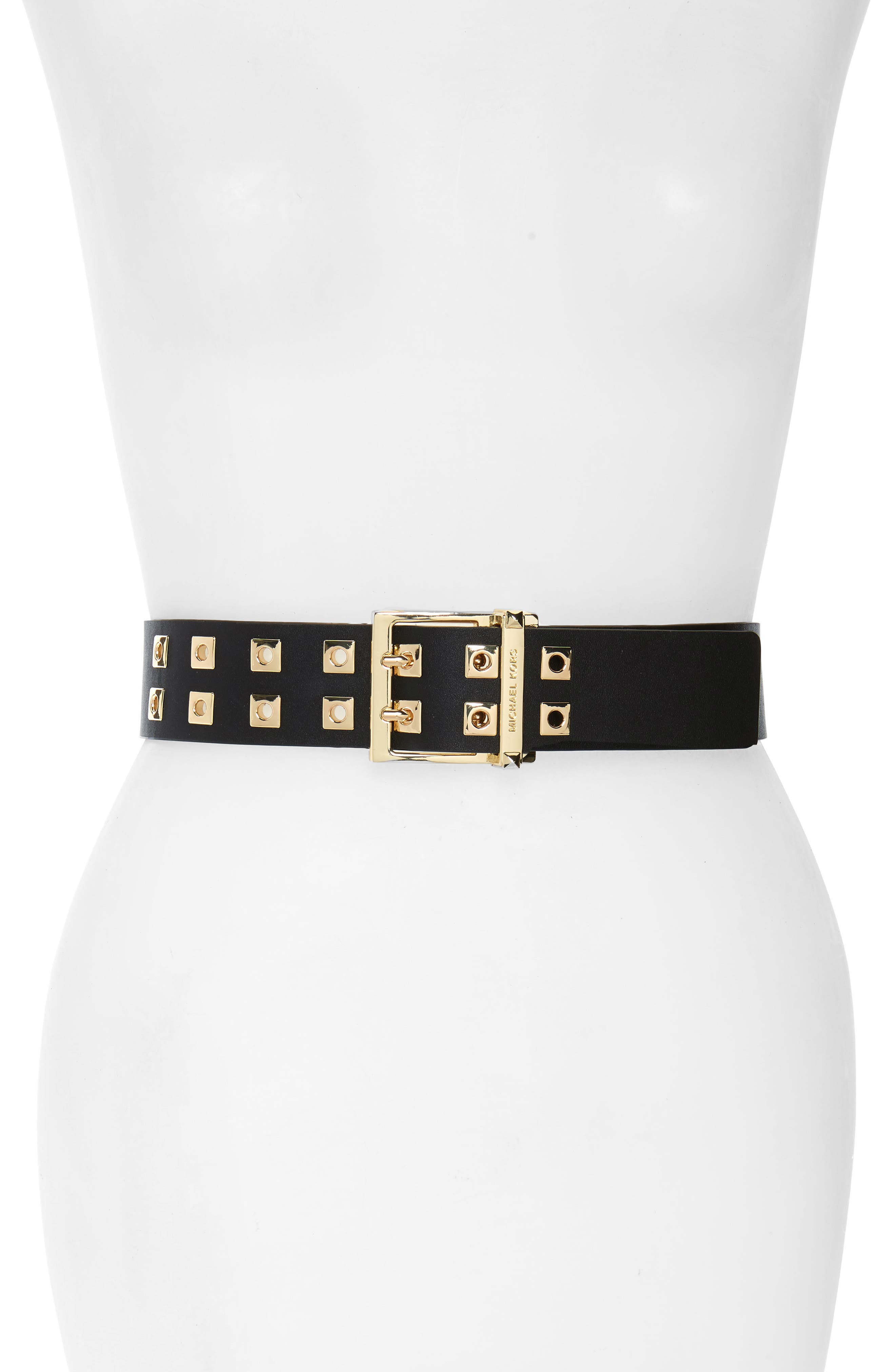 MICHAEL Michael Kors Square Grommet Leather Belt Nordstrom