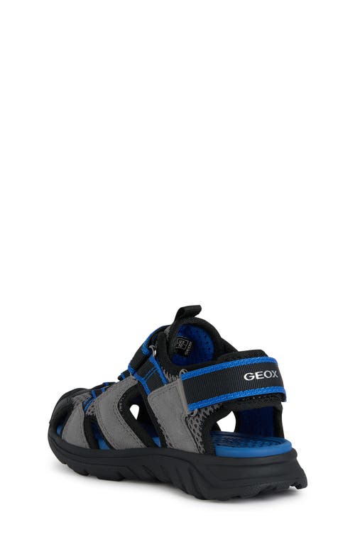 Shop Geox Airadyum Water Friendly Sandal In Dark Grey/royal