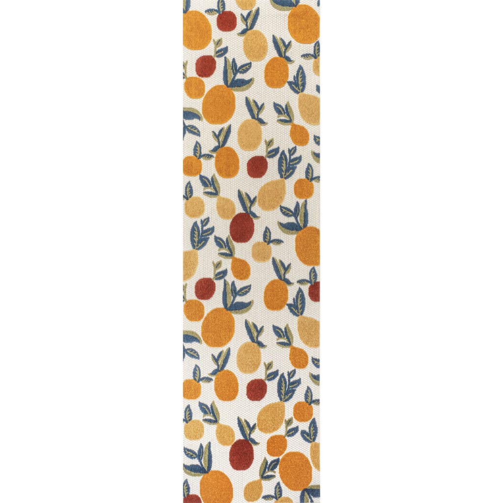 Jonathan Y Limone Bold Lemon High-low Indoor/outdoor Area Rug In Orange/beige/cream