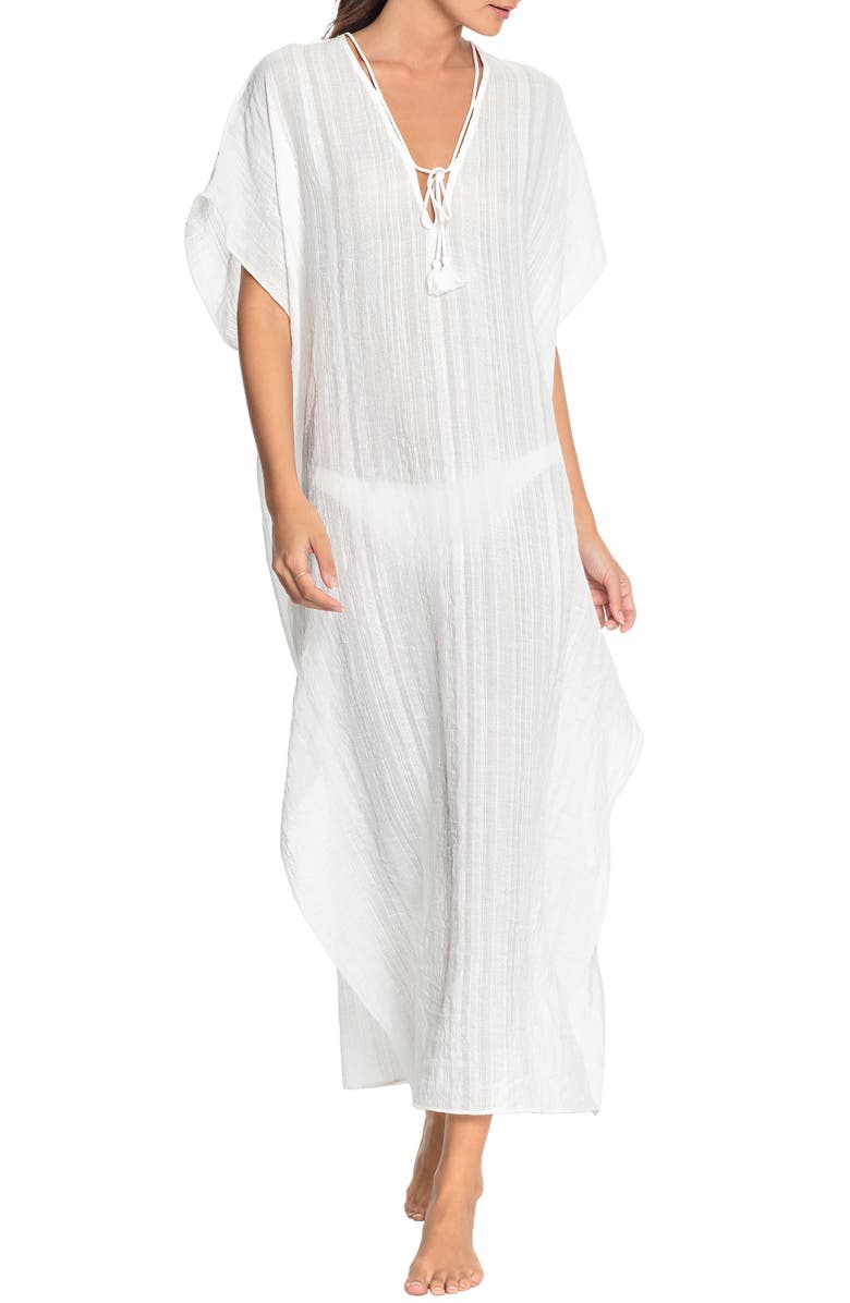 ROBIN PICCONE Michelle Long Caftan, Main, color, WHITE