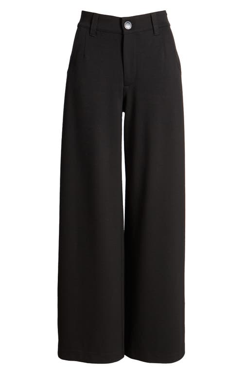 Wit & Wisdom Whitney 'ab'solution Skyrise Flat Front Wide Leg Pants In Black