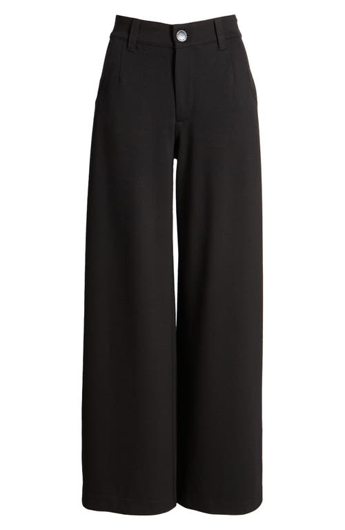 Shop Wit & Wisdom 'ab'solution Skyrise Flat Front Wide Leg Pants In Black