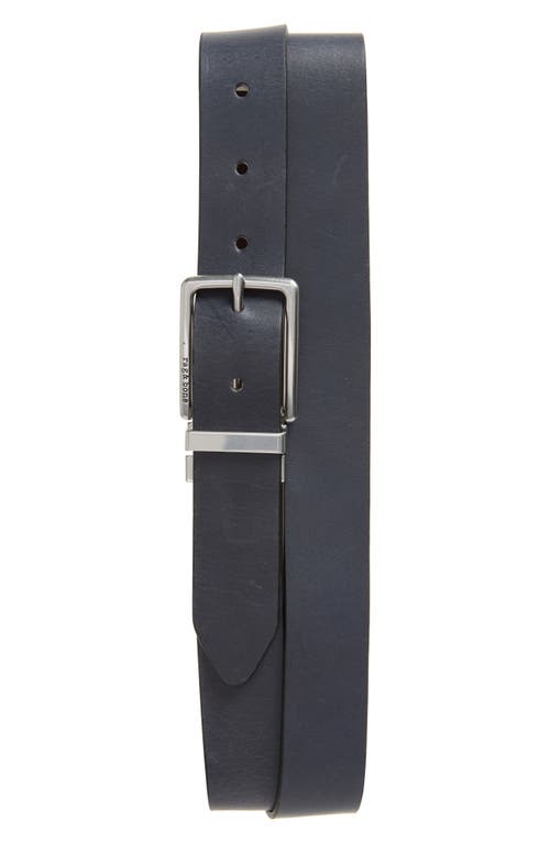 Rag & Bone Carter Reversible Leather Belt In Coffee Navy