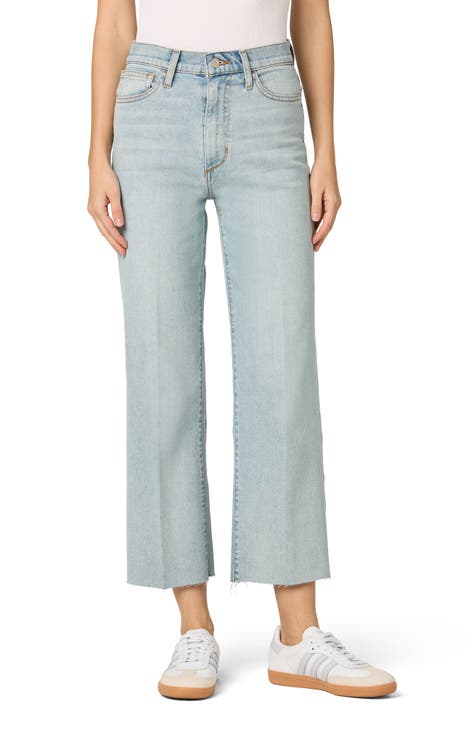 High Waist Wide Leg Raw Hem Jeans (Pandora)