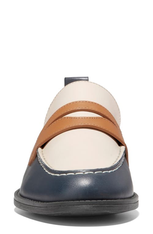 Cole Haan Stassi Leather Penny Loafer In Navy/ivy/p