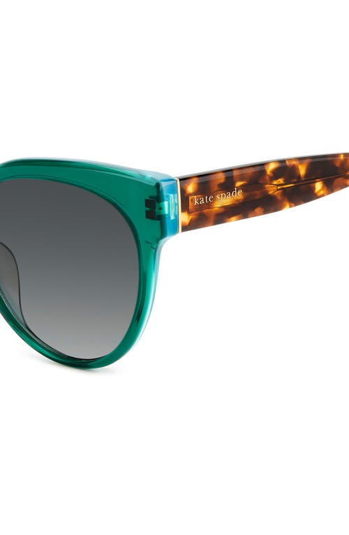 Kate Spade Aubriela 55mm Gradient Round Sunglasses In Green/grey Shaded