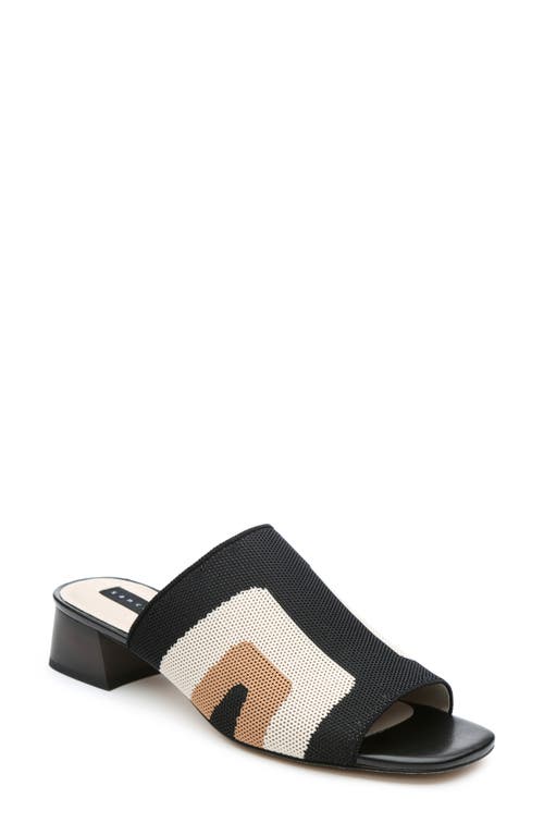 Sanctuary Rumble Womens Leather Slip On Heel Sandals In Black/milk/tan