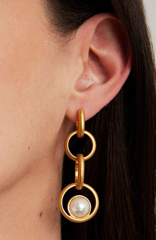 Dean Davidson Chain Drop Earrings In Pearl/ Gold