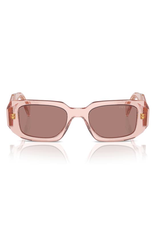 Shop Prada Runway 49mm Rectangular Sunglasses In Lite Brown