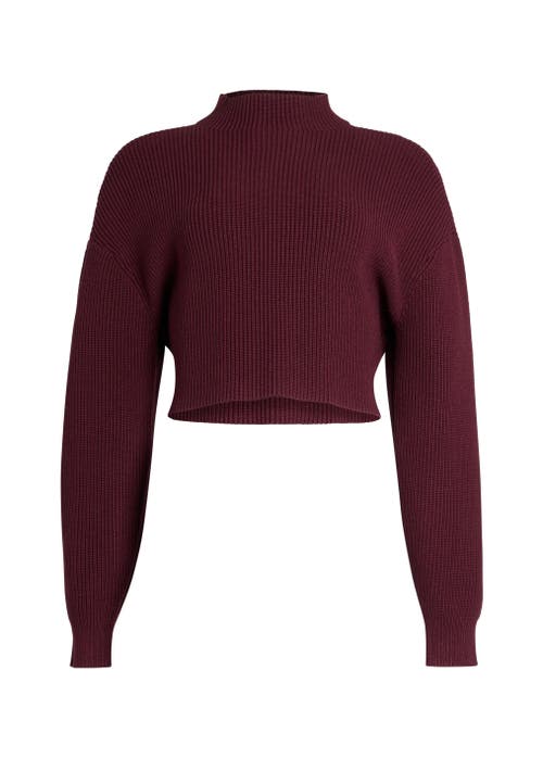 Shop Ser.o.ya Carmen Mid Cropped Sweater In Merlot