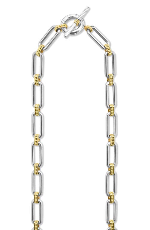 Lagos Signature Caviar Links Chain Necklace In Two-tone