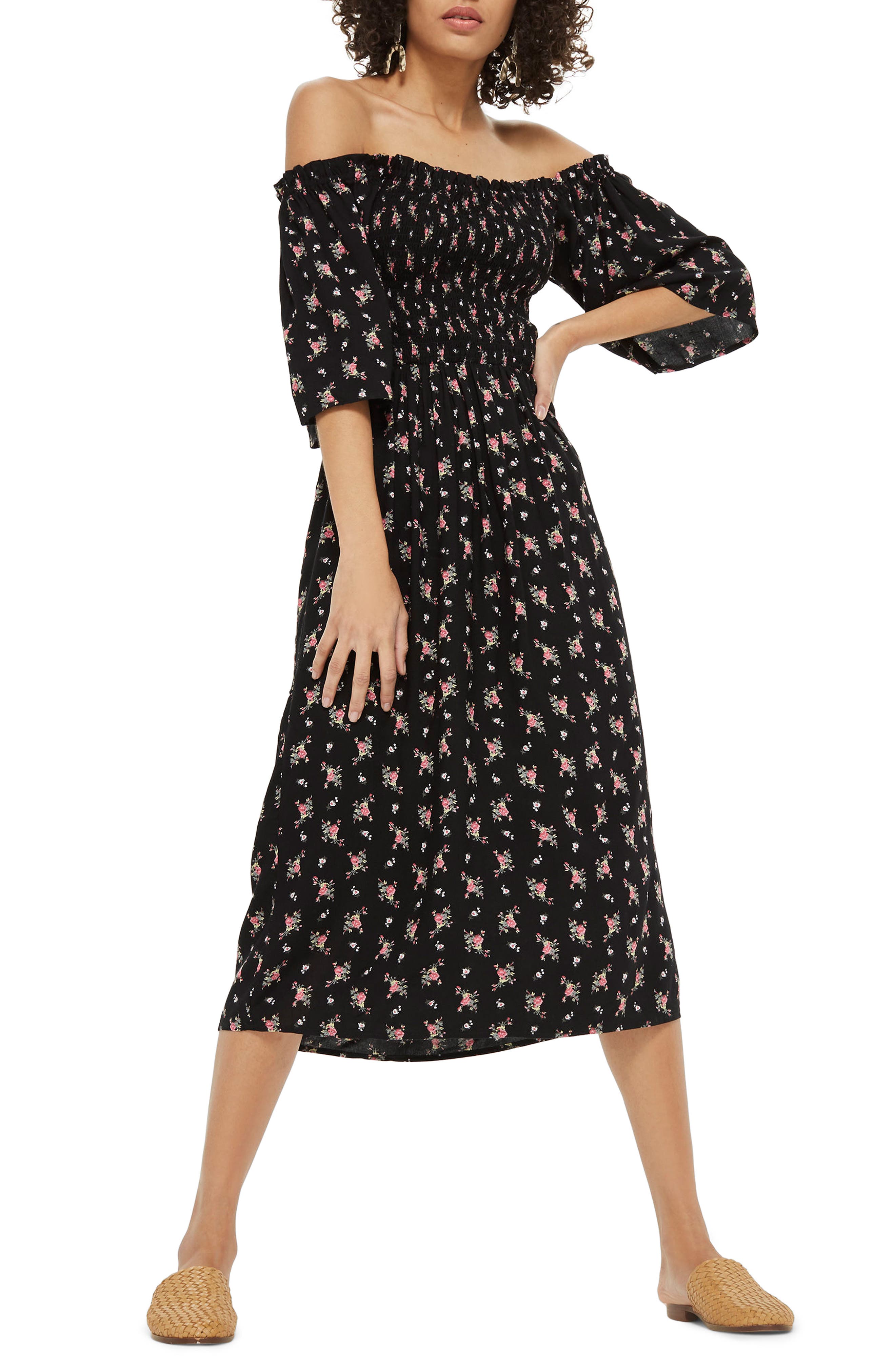 midi dress bell sleeves